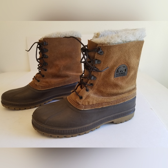 Sorel Men's Kaufman Canada Steel Shank Boots Wool Lined Rain Snow Size 13 - Picture 1 of 17